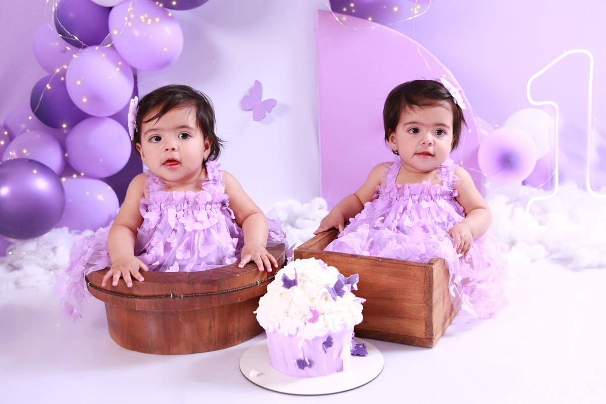 Smash the cake de gêmeas em SP.