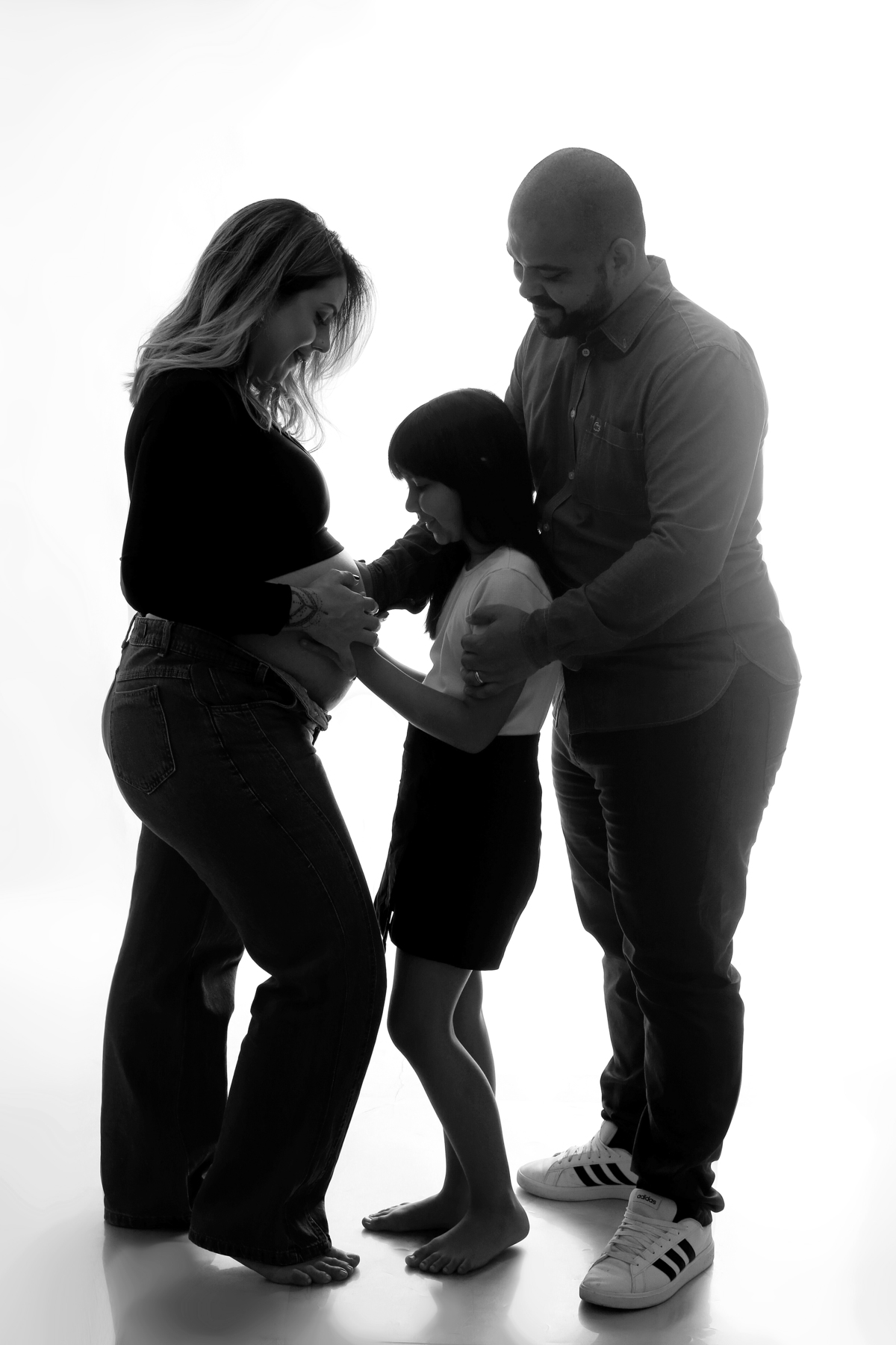 Book de gestante com a família.