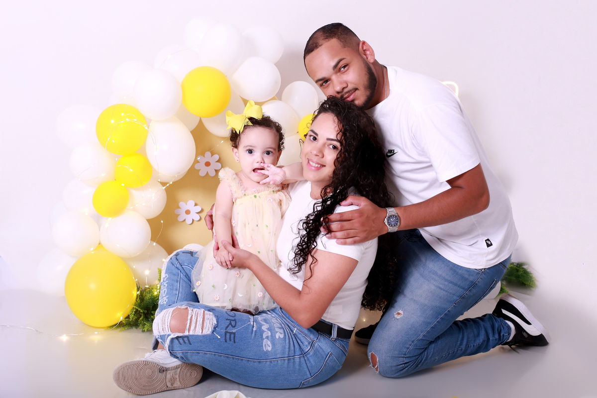 Smash the cake com os pais.