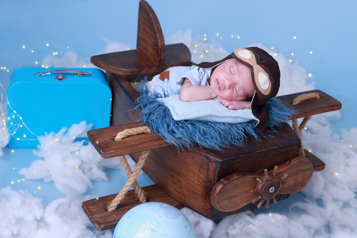 Ensaio newborn de aviador