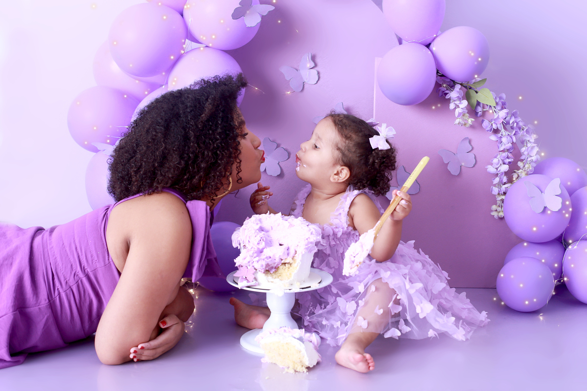 Smash the cake com a mamãe