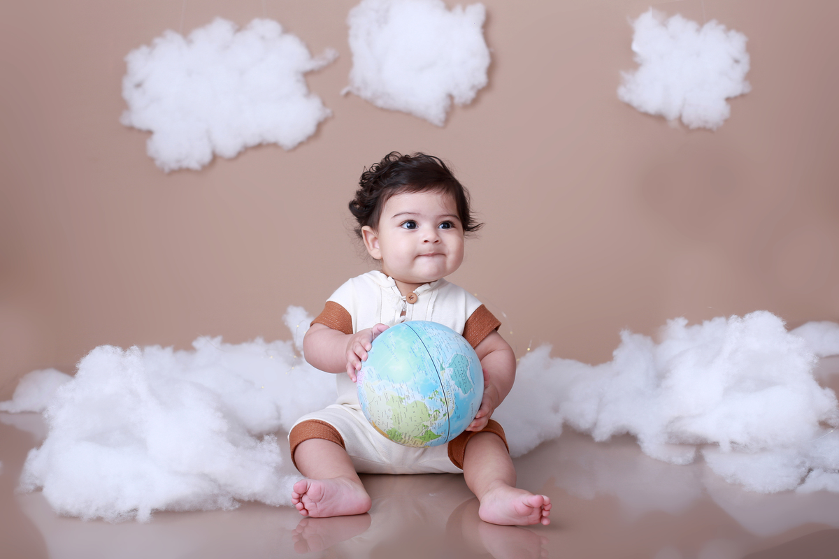 ensaio de bebê com tema aviador