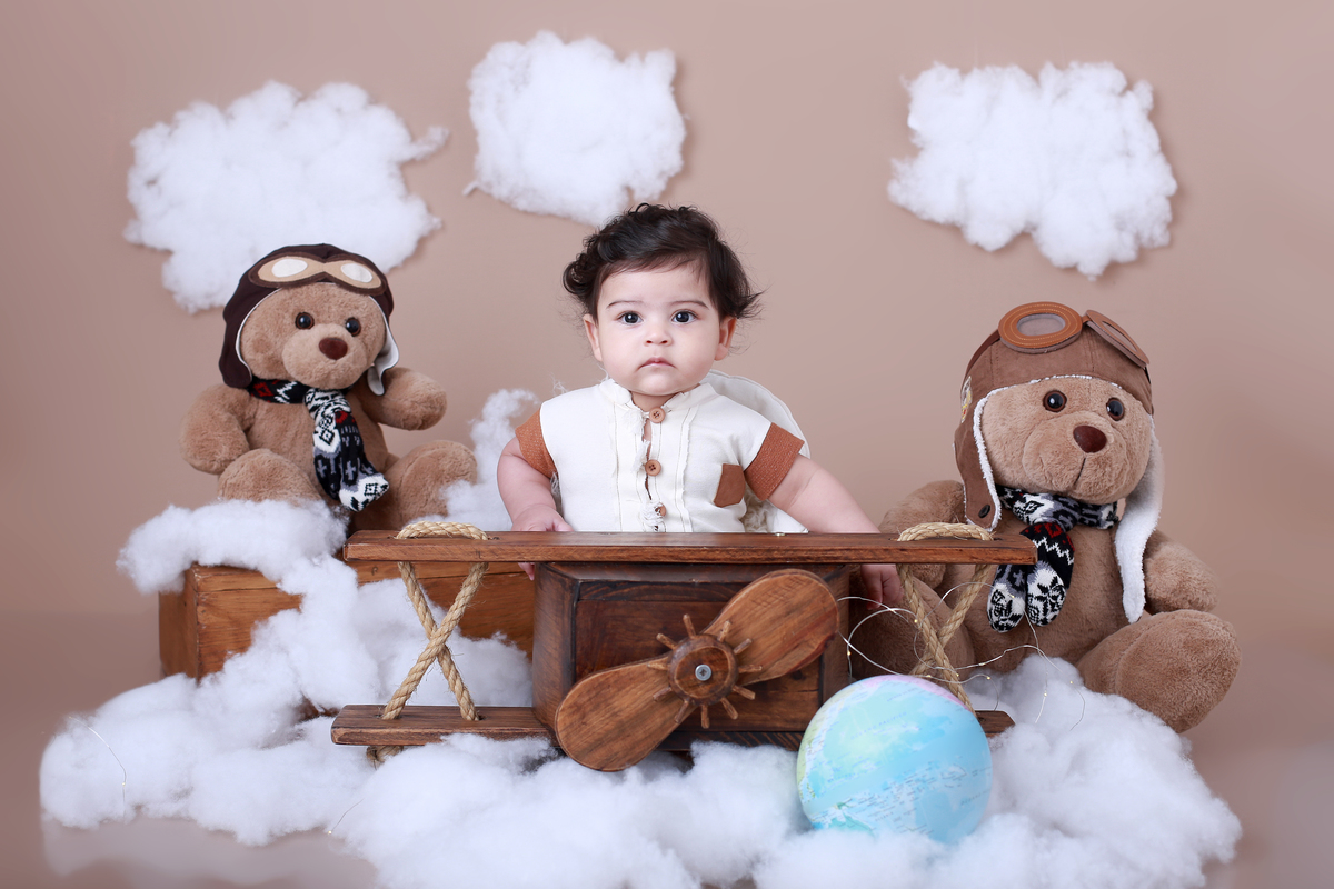 Acompanhamento de bebê trimestral em estúdio São Paulo.