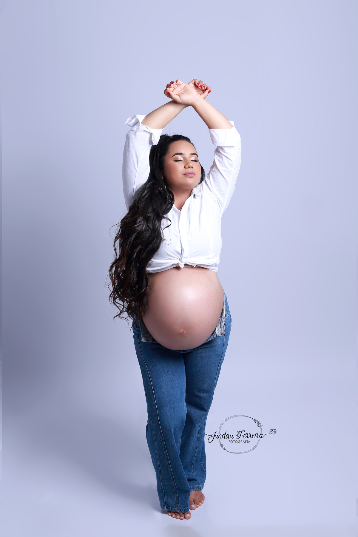 Look maravilhoso para ensaio de gestante