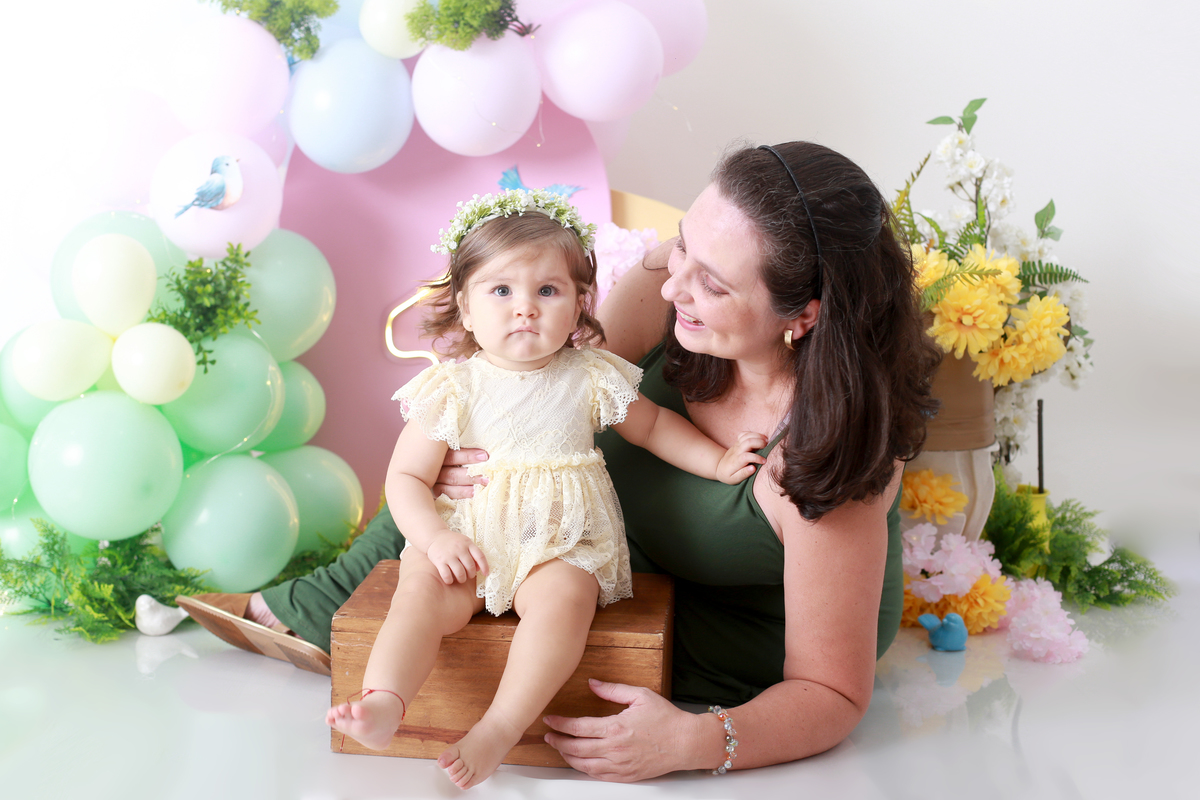 smash the cake com a mamãe