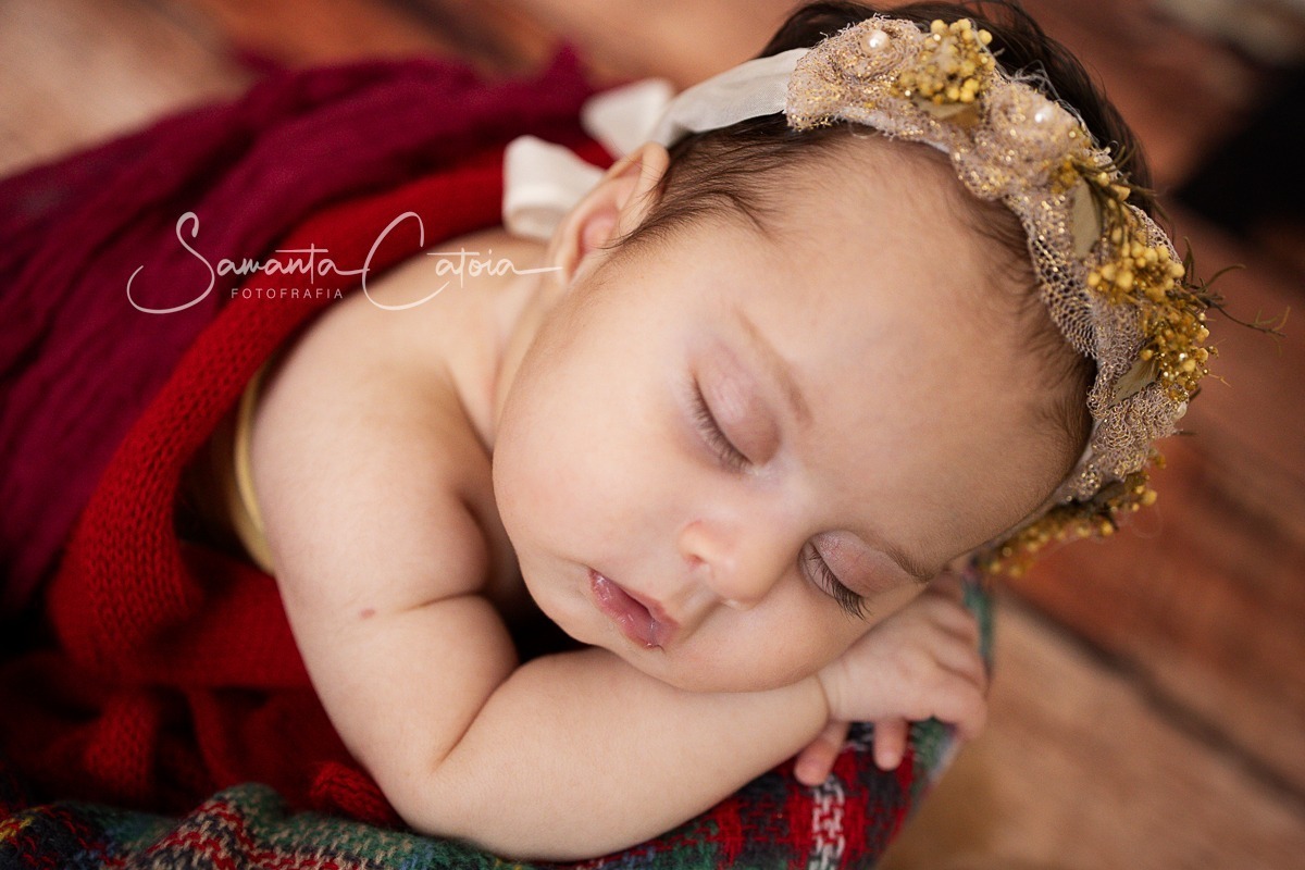 Ensaio de Natal em Florianópolis - SC - fotógrafa Samanta Catoia - bebê Maria Antônia com 2 meses