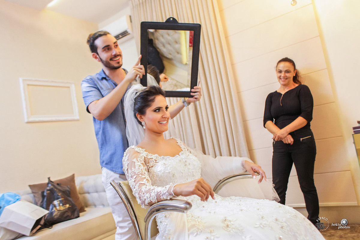 Penteado da noiva - fotografia da espaço fotografico goiania