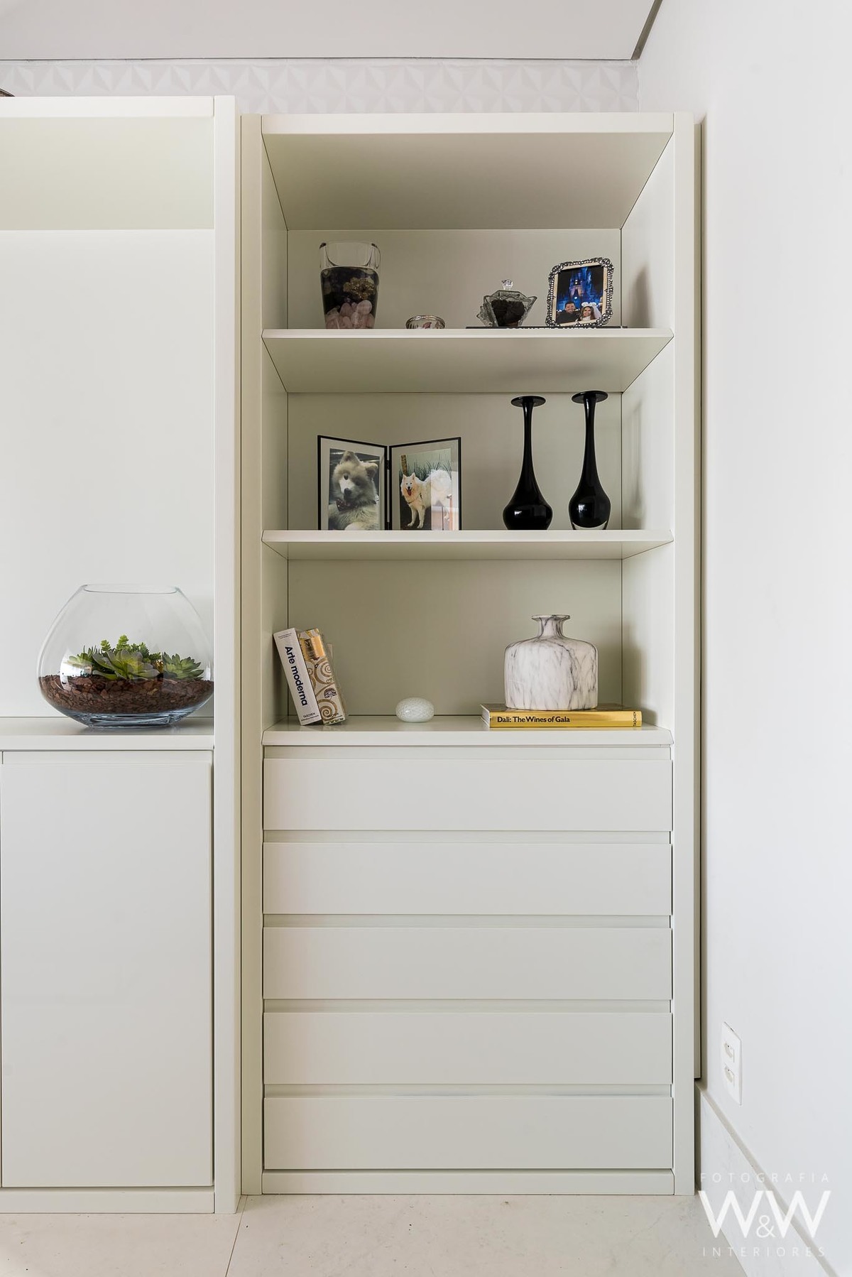 sala de estar detalhe nicho  apartamento barra funda rf interiores wewfotografia interiores