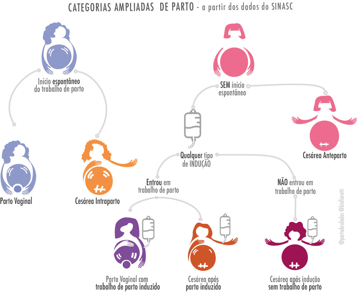 Fluxograma das Intervenções do Parto - projeto Parto dos Dados  Gemas FSP/USP - criação Bia Fioretti