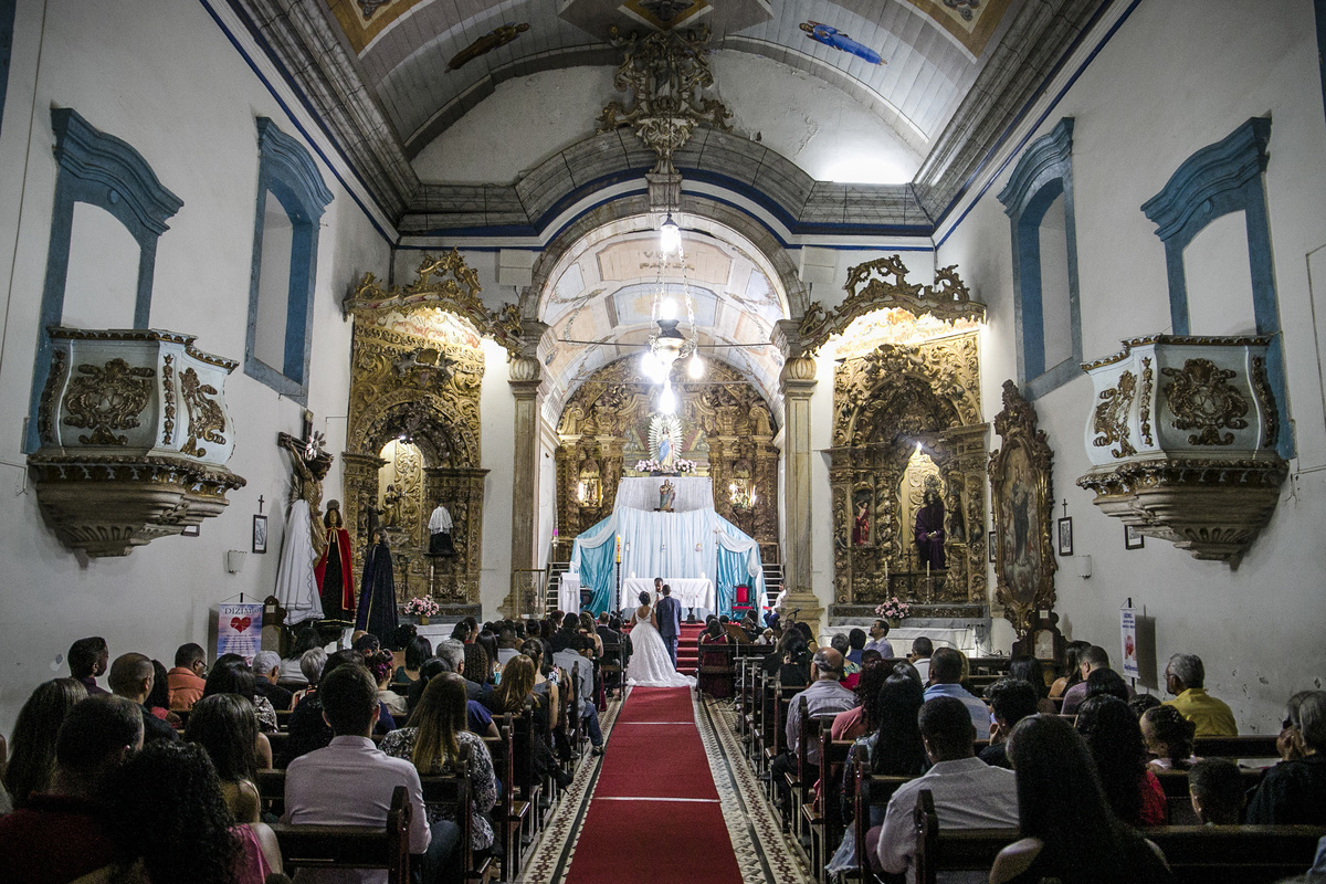 nossa vista panorâmica da igreja Senhora da Glória em Passagem de Mariana Casamento de Thaynara e Jonathan Mariana MG