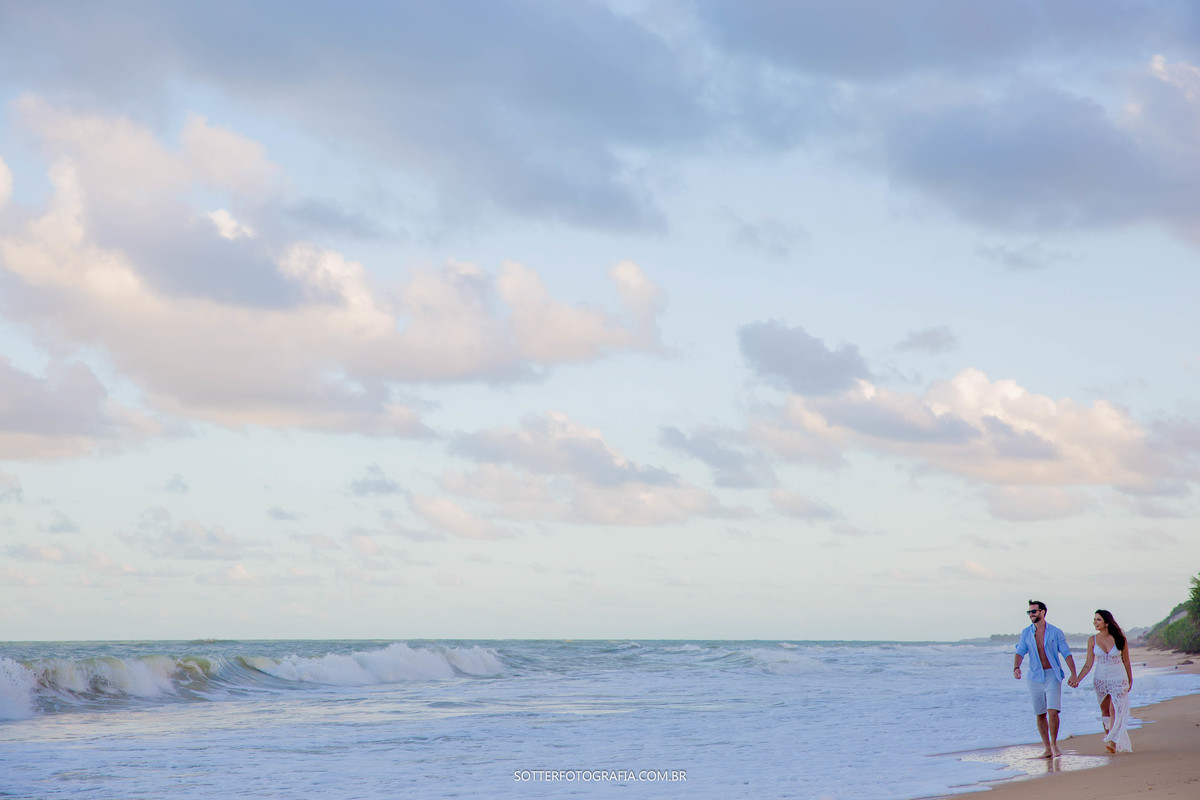 caminhando na praia, sotter fotografia, casamento