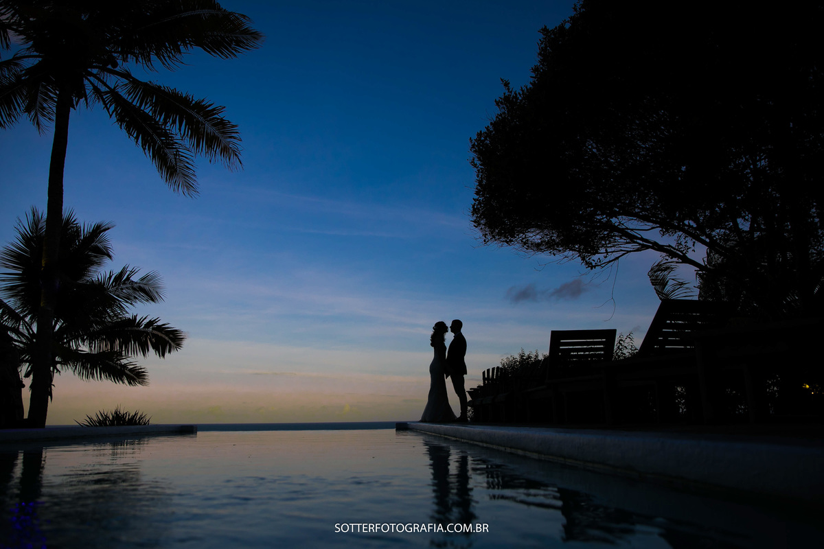 por do sol trancoso casamento noivos piscina sotter fotografia