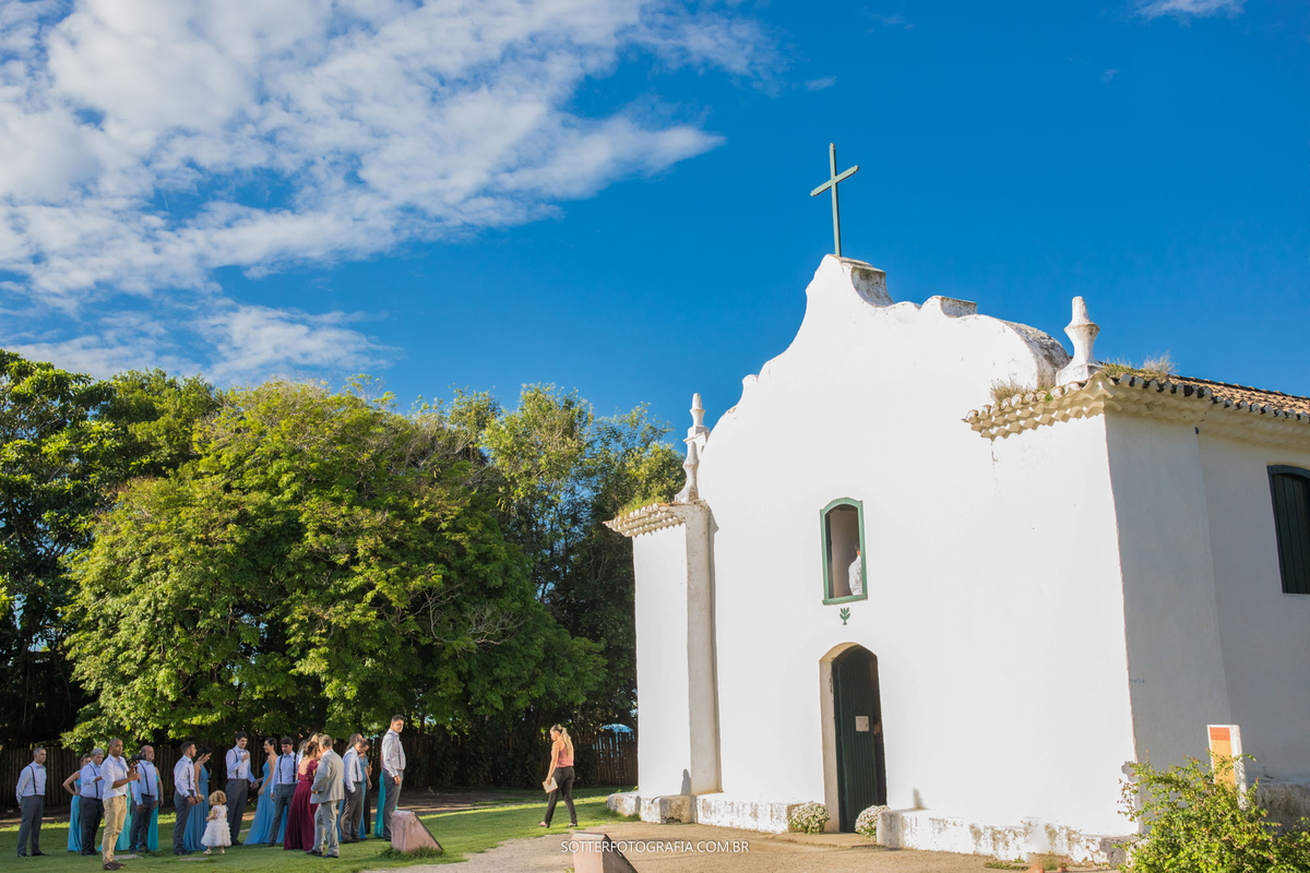 igreja quadrado em trancoso casamento dia de sol ceu azul  sotter fotografia