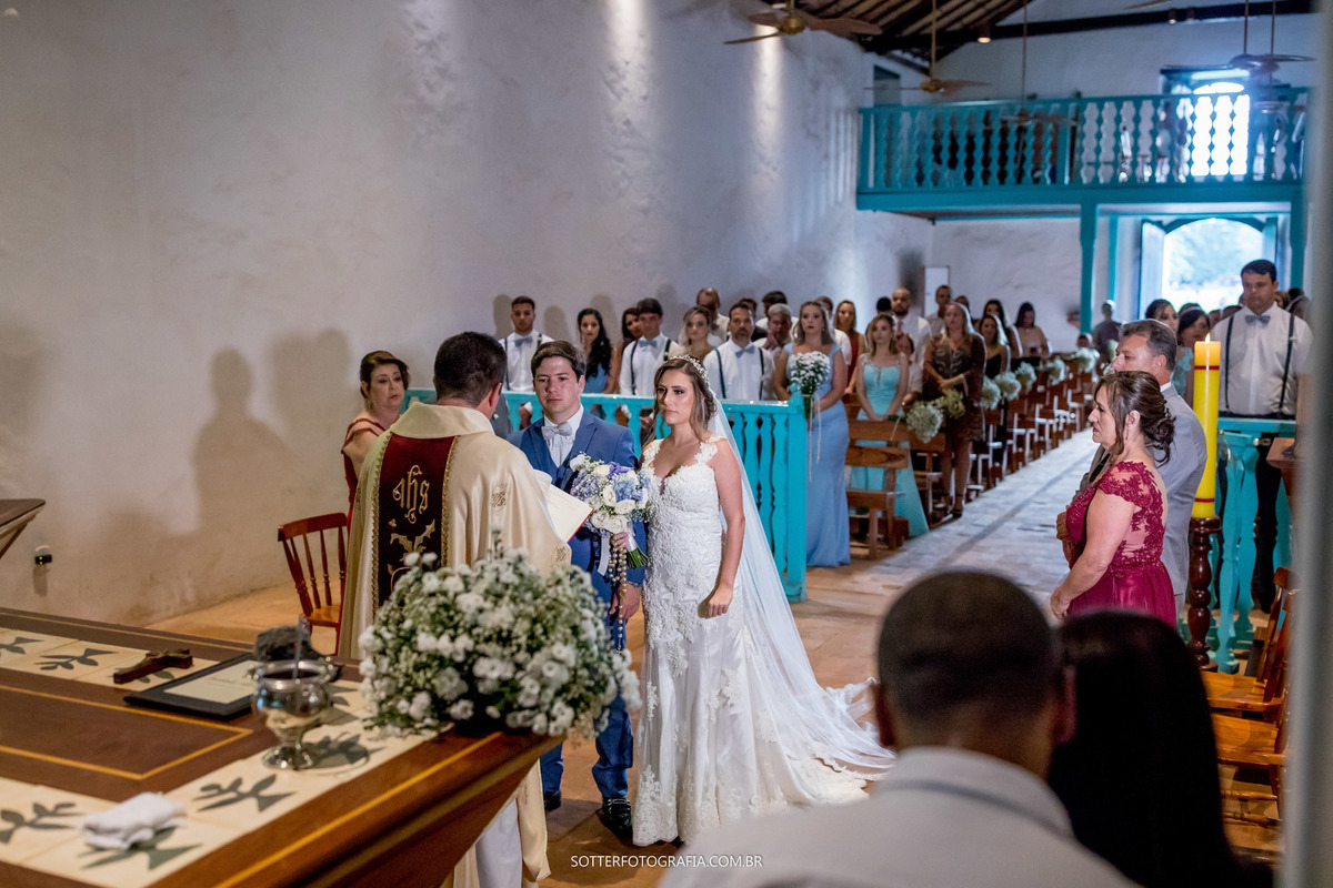 igreja sonho de casamento quadrado trancoso no altar noivo e noiva sotter fotografia