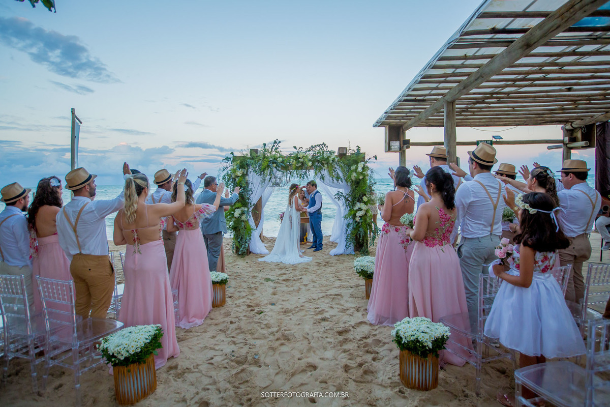 casamento na praia areia arraial dajuda fim de tarde sotter fotografia
