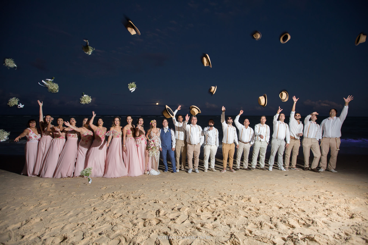 casamento em arraial dajuda festa de casamento na praia areia padrinhos e madrinhas sotter fotografia