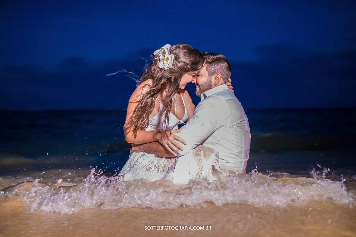 pre casamento a noite no mar sotter fotografia