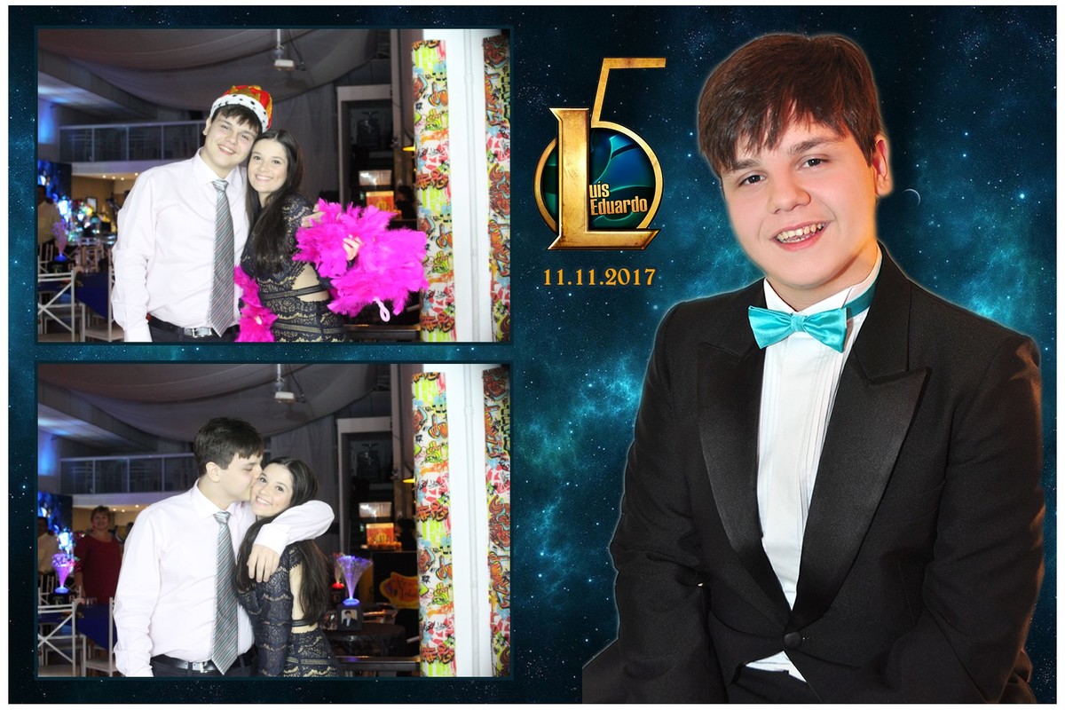 Nosso Totem de fotos na festa do Luiz de 15 nos - Arte em Festa