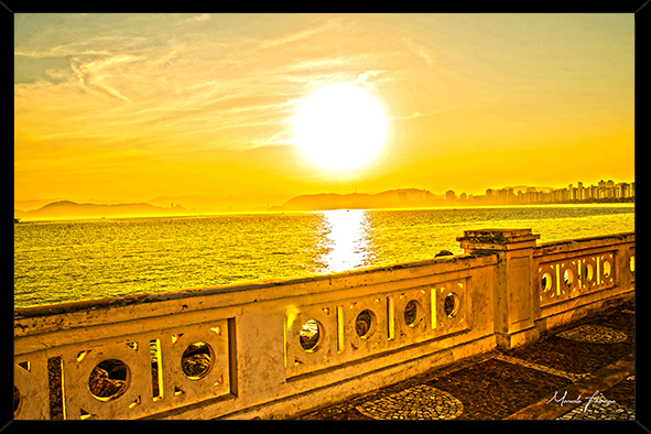 Quadro decorativo fim de tarde na cidade de Santos S.P