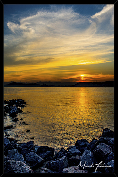 Ponta da Praia em Santos S.P - Quadros decorativos - Por do Sol -Marcelo Fabiano Fotografia 