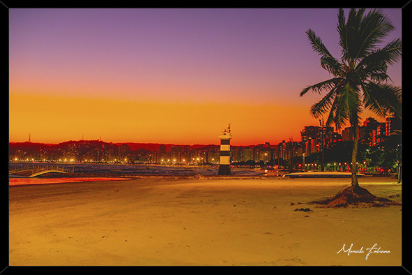 Quadro decorativo - Mirante na Praia da Aparecida -Santos S.P - Marcelo Fabiano Fotografia 