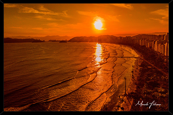 Quadro decorativo fim de tarde na cidade de Santos - Canal 6 - Marcelo Fabiano Fotografia Santos S.P