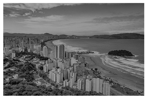 Quadros decorativos para casa e escritórios - Vista da linda cidade de Santos S.P - Quadros com assinatura do fotógrafo Marcelo Fabiano