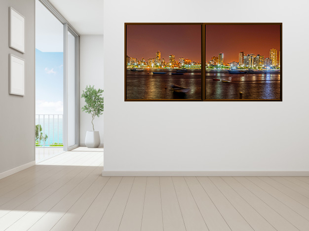 Quadros duplos dão um charme especial na sua sala ou escritório - Santos S.P - Ponta da Praia - Museu do Mar