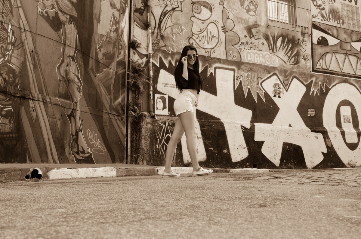 Sessão fotográfica no Beco do Batman em SP, feita pela Geniphoto