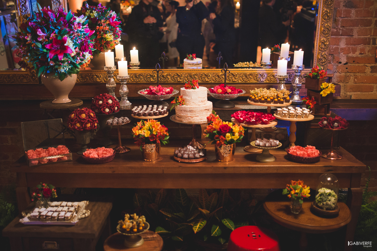mesa de doces casamento boho