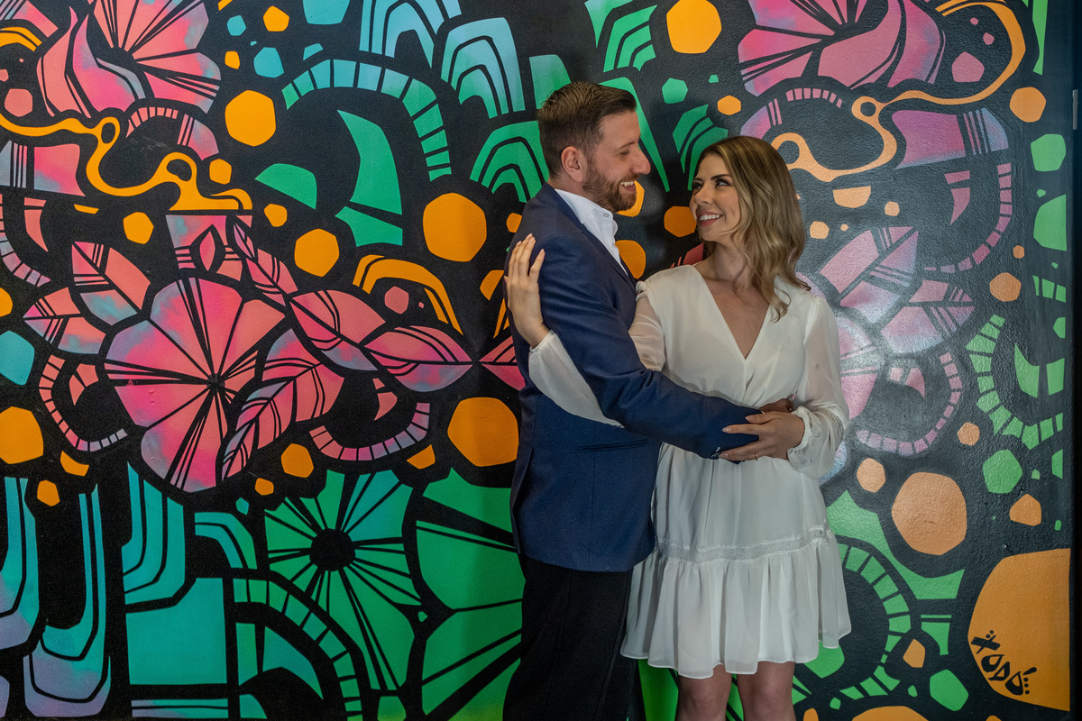 Ensaio Pre Wedding no Farol Santander no Centro de São Paulo da Isabelle e do Mauricio