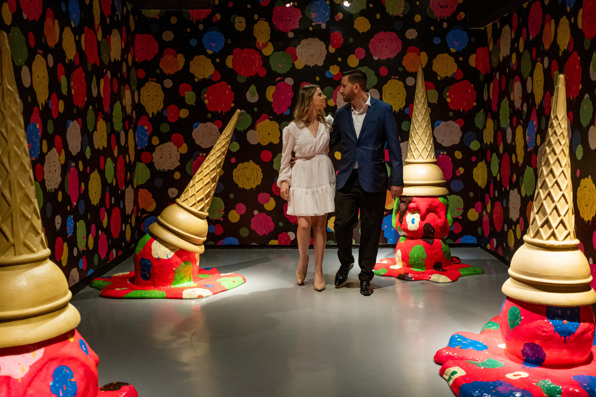 Ensaio Pre Wedding no Farol Santander no Centro de São Paulo da Isabelle e do Mauricio