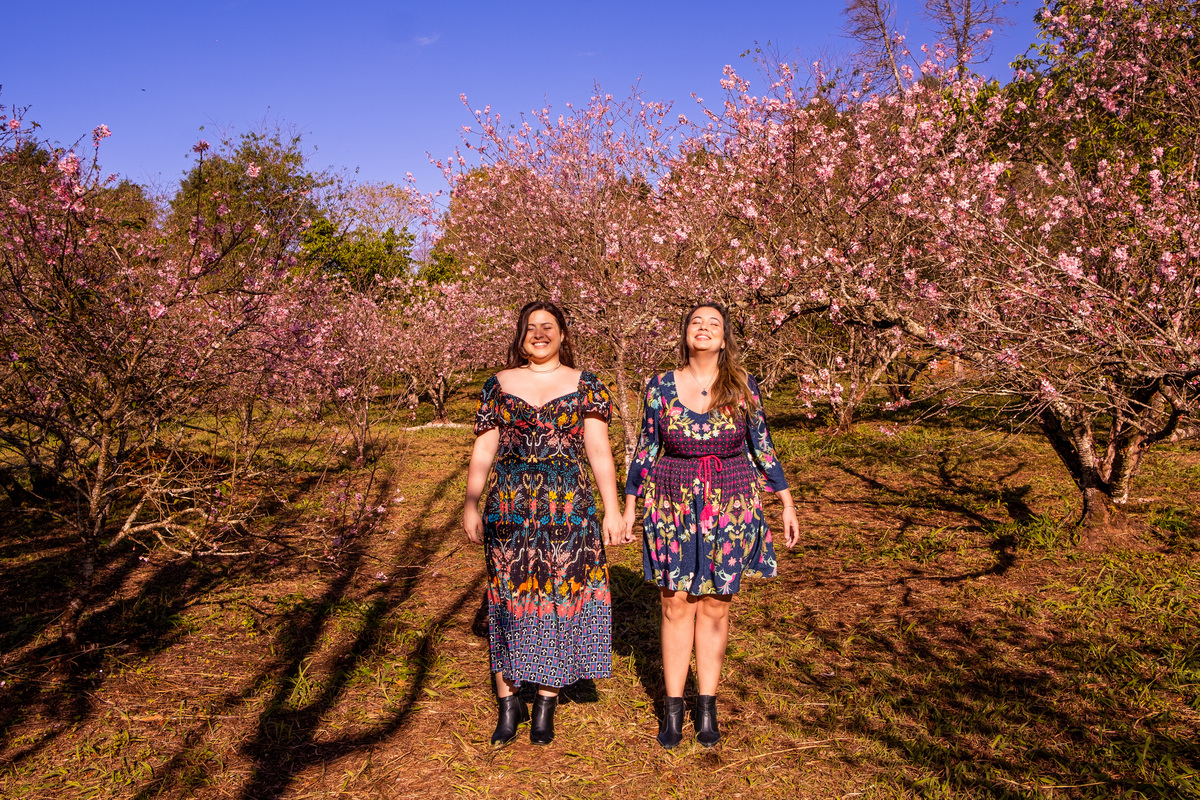 Ensaio Pre Wedding no Parque do Carmo realizado na Festa das Cerejeiras da Tamara e da Lorena