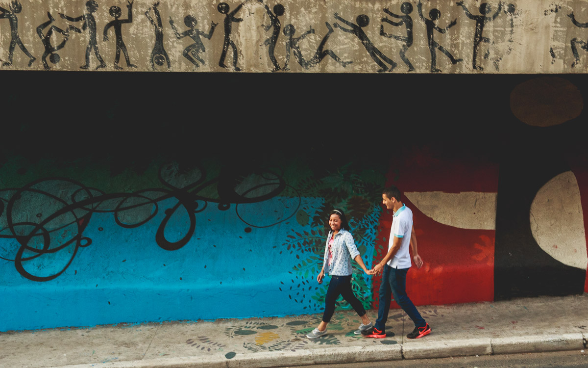 Na avenida paulista foi realizado o ensaio de casais da Camila e Darlin