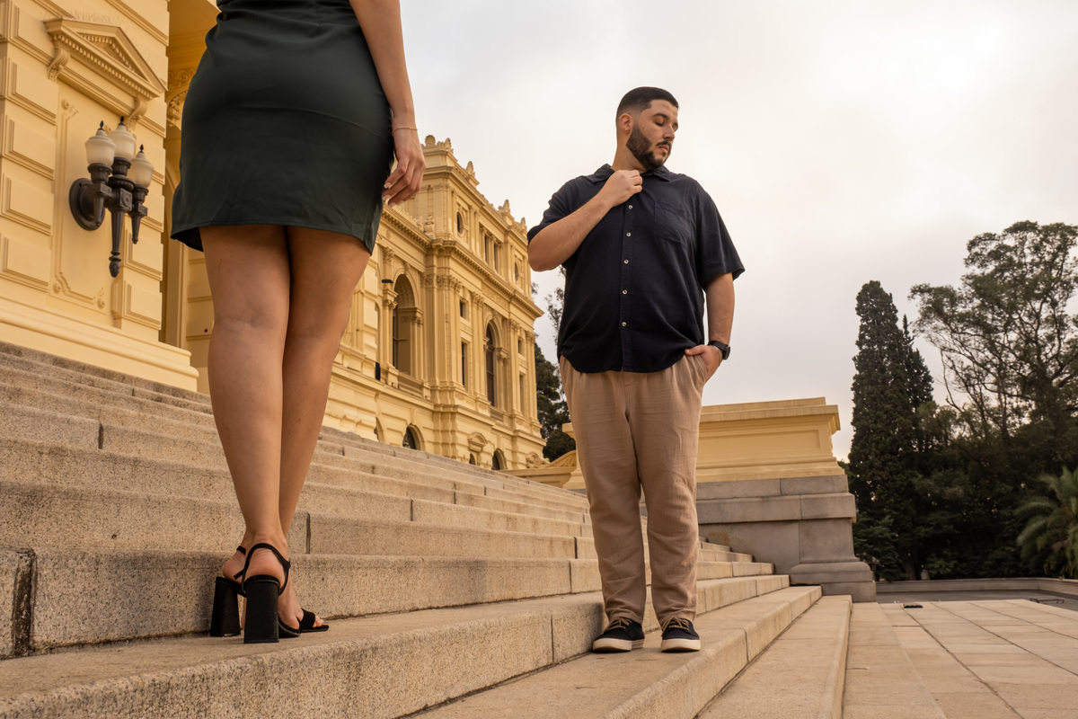 Ensaio Pre Wedding realizado no Parque da Independência da Ana e do Lucas