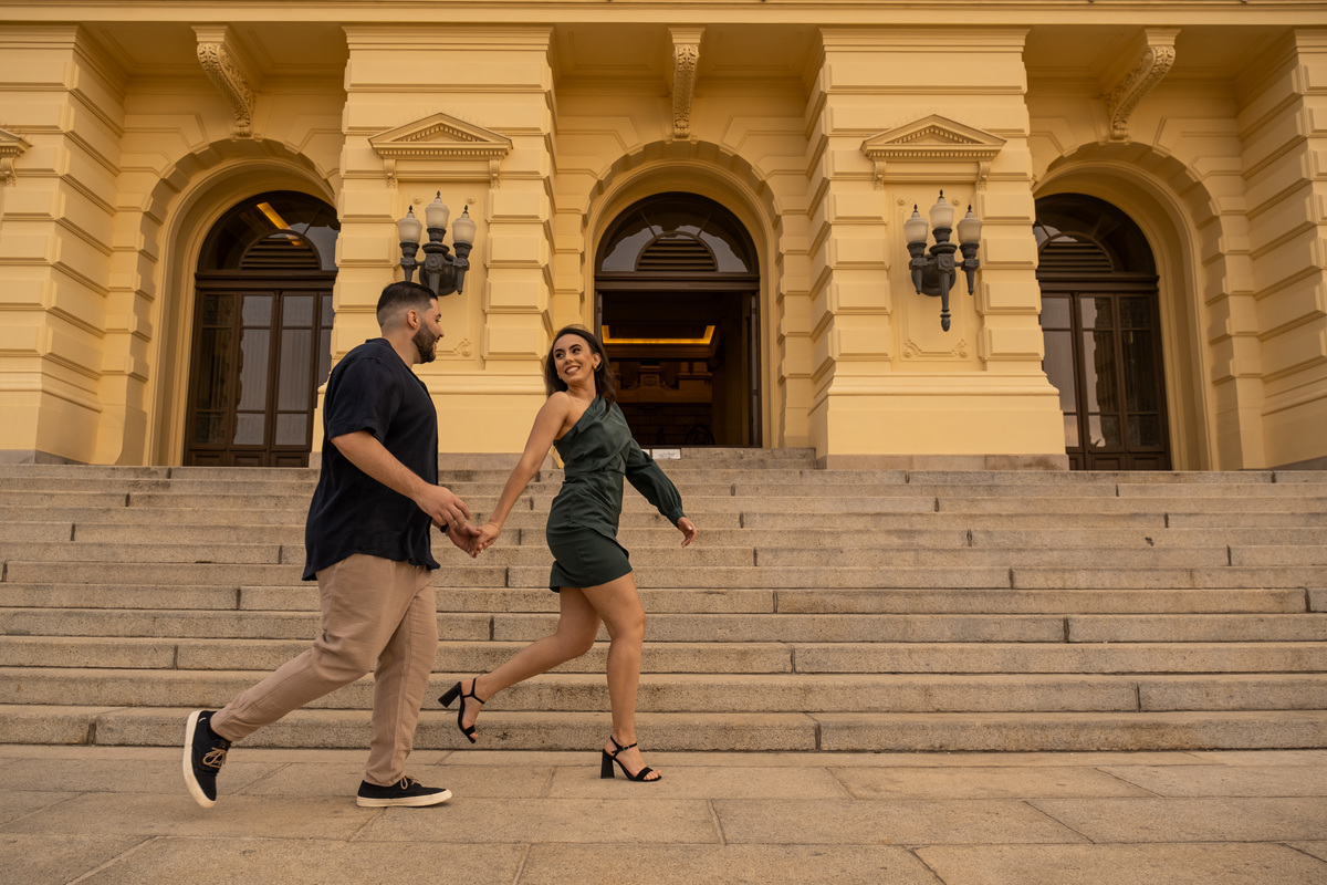 Ensaio Pre Wedding realizado no Parque da Independência da Ana e do Lucas