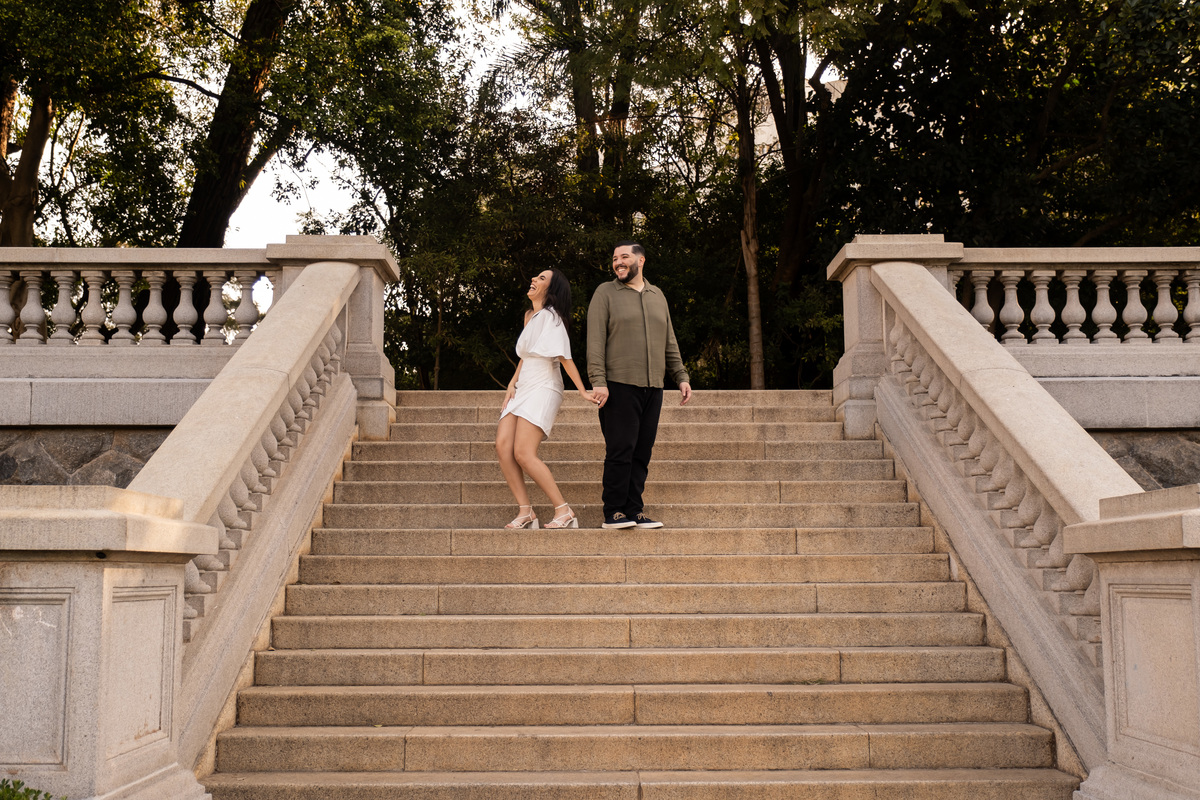 Ensaio Pre Wedding realizado no Parque da Independência da Ana e do Lucas