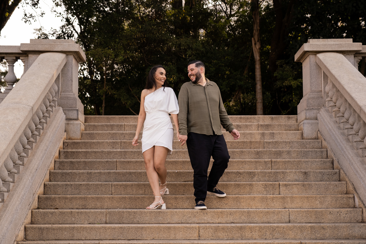 Ensaio Pre Wedding realizado no Parque da Independência da Ana e do Lucas