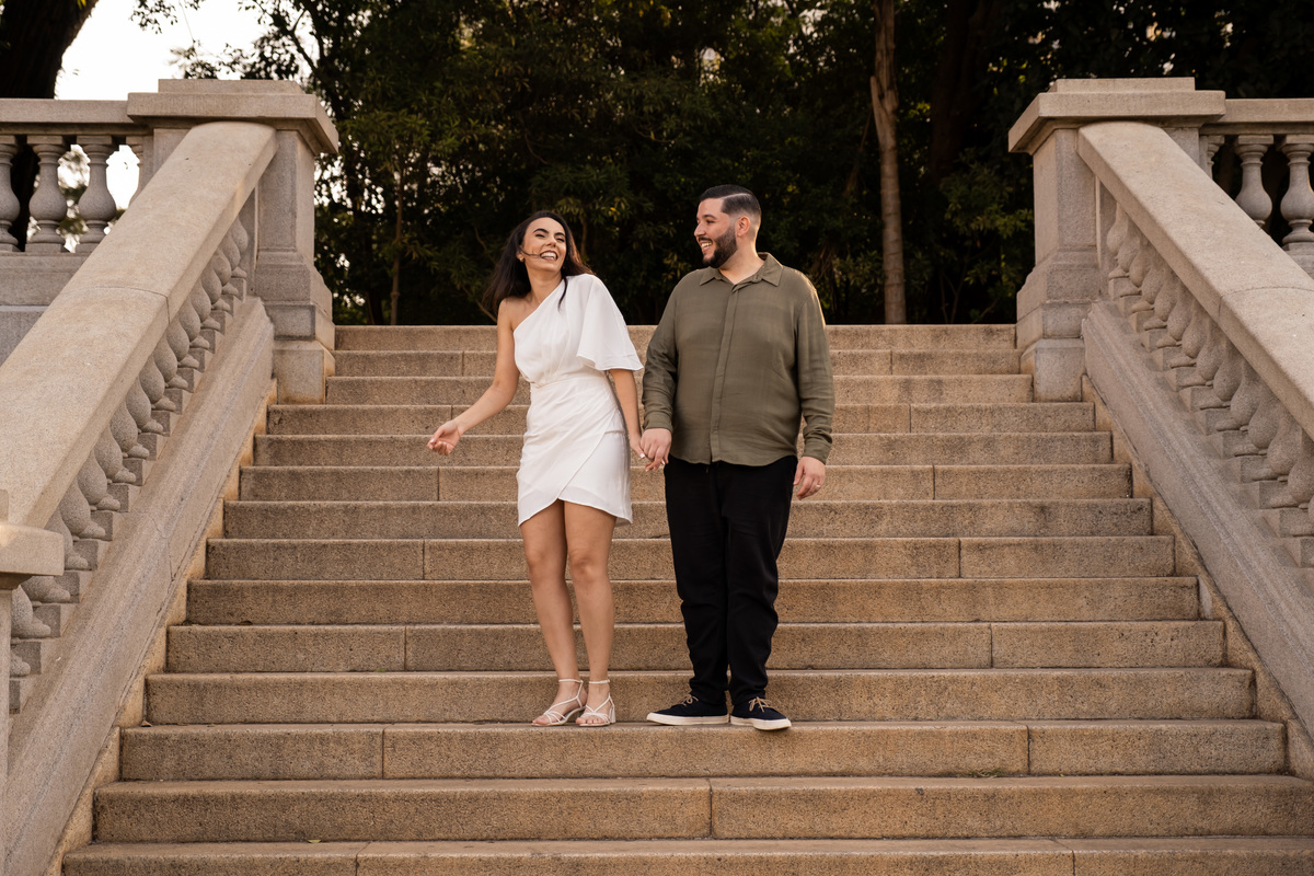 Ensaio Pre Wedding realizado no Parque da Independência da Ana e do Lucas