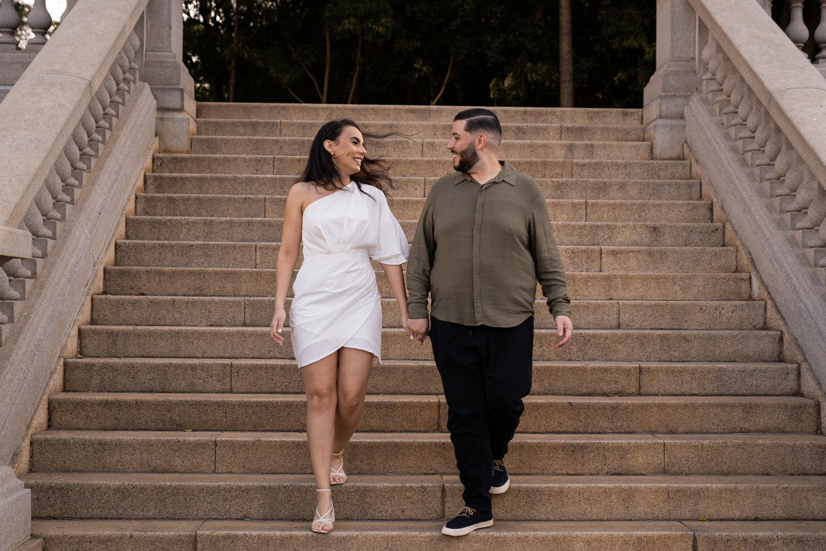 Ensaio Pre Wedding realizado no Parque da Independência da Ana e do Lucas