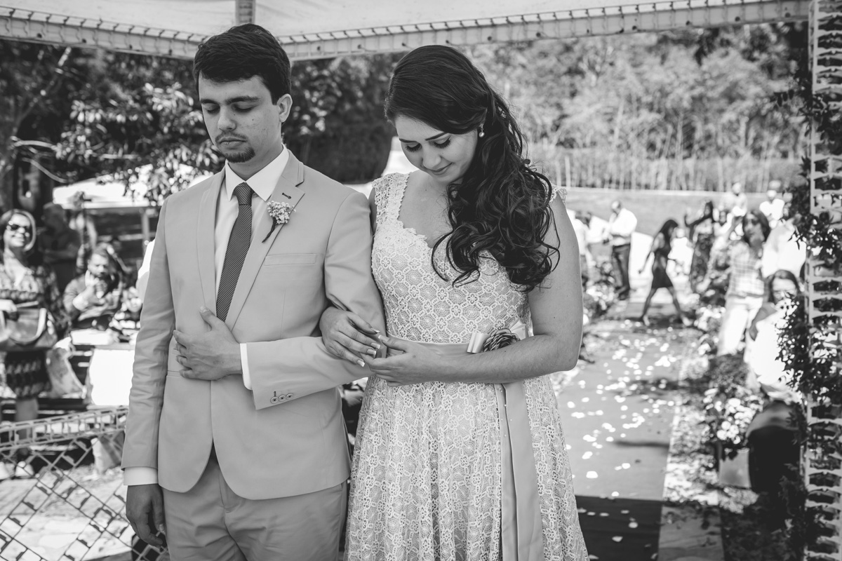 Cerimonia de casamento dos noivos Tamires e Felipe no Espaço Natureza