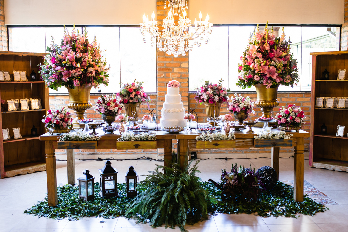 Decoração de casamento do Espaço Vista Verde em ribeirão pires