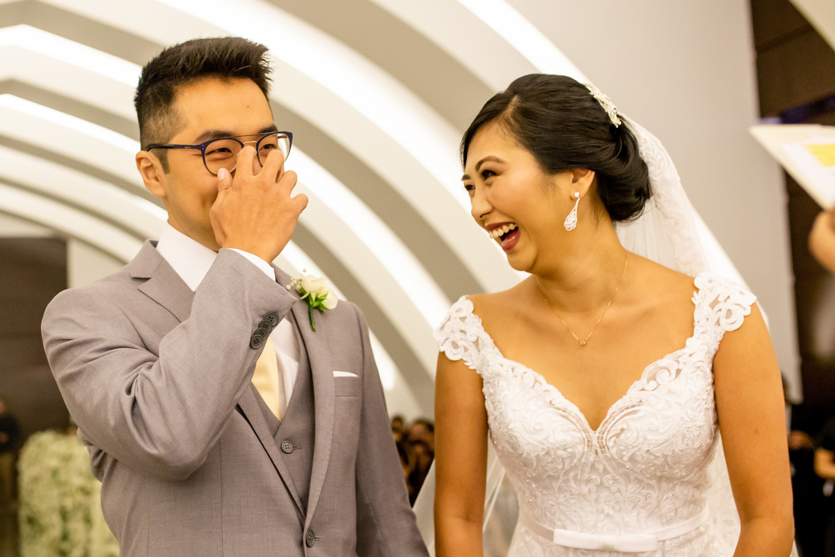 Felicidade dos noivos Bianca e Rafael