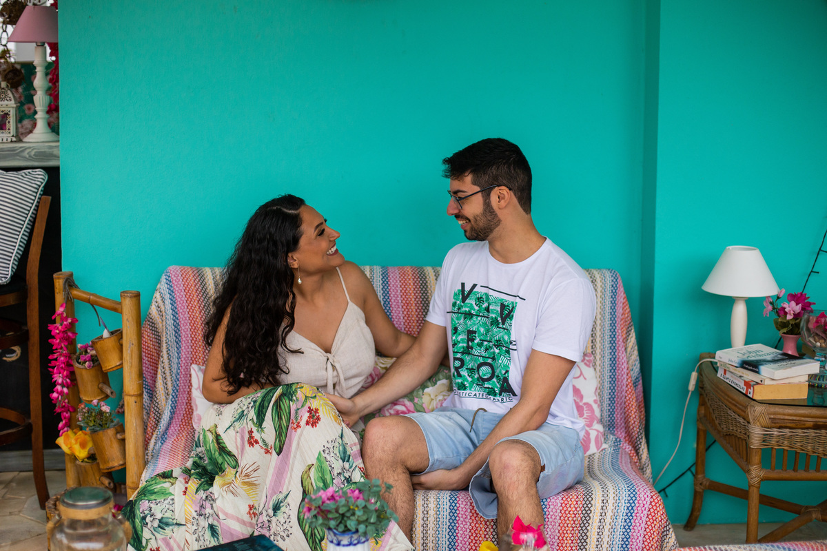 Ensaio de casal pre wedding da Mayara e Augusto realizado na praia de Pernambuco no Guaruja