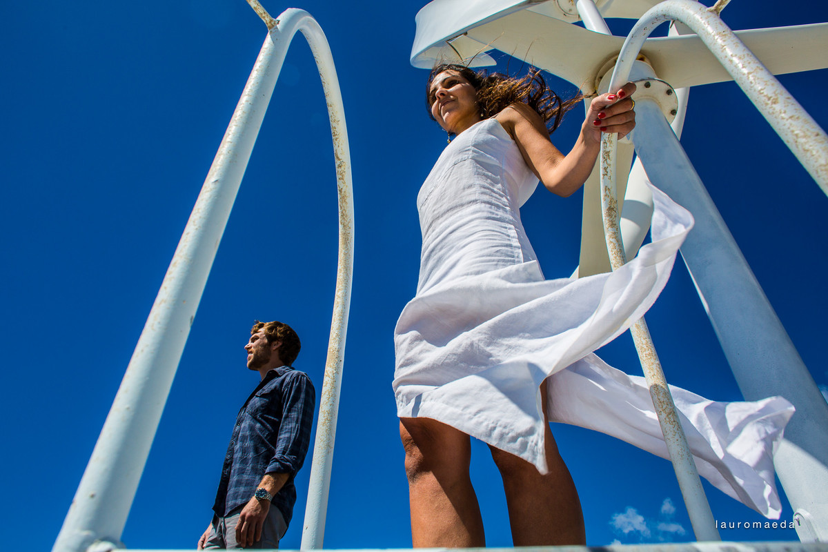 céu azul ensaio de casal