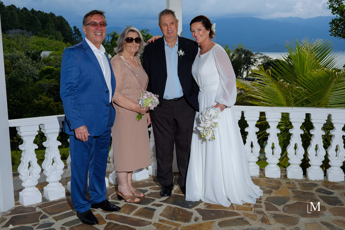 retrato noivos e pais da noiva