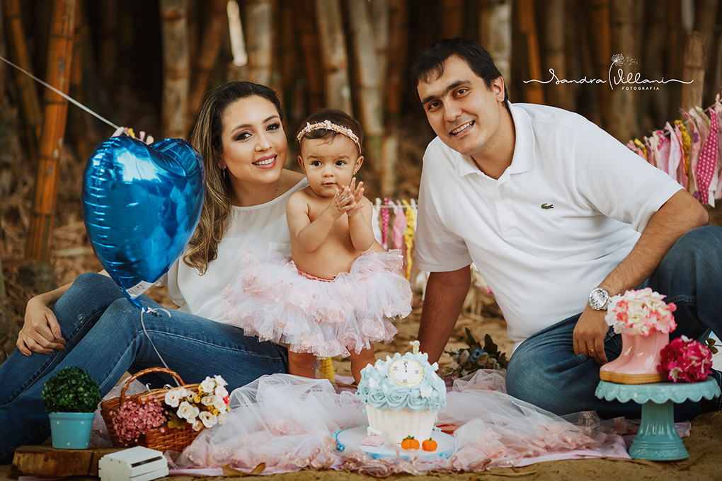 Smash the Cake realizado no Parque Espaço Verde Chico Mendes em Sao Caetano do Sul com a Laís e os pais