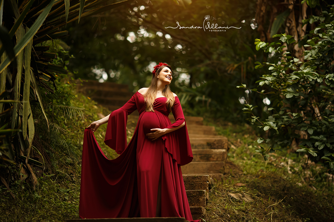 ensaio gestante esterno realizado no Parque Central em Santo André - ABC - SP