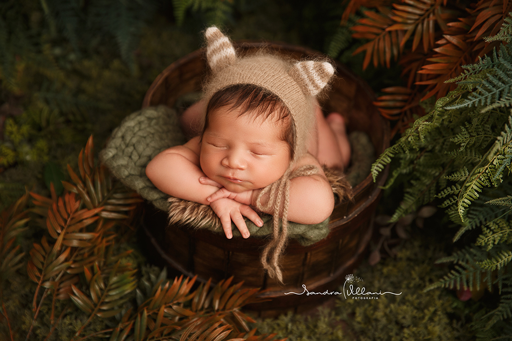 ensaio newborn ou recém nascido realizado em São Caetano do Sul - SP no jardim