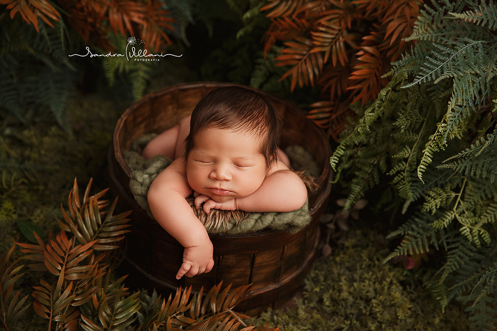 ensaio newborn ou recém nascido realizado em São Caetano do Sul - SP no jardim